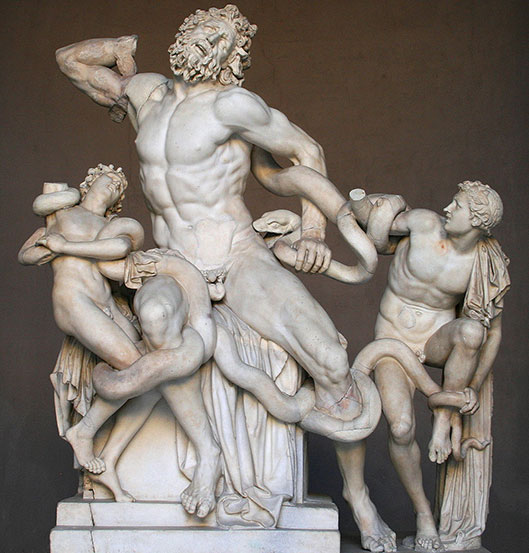 Grupo escultórico griego Laocoonte y sus hijos