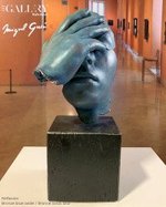 Escultura Reflexión Bronce Azul